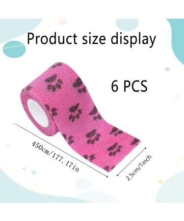 6 Rolls Vet Wrap Cohesive Bandages Dog Bandage Pet Dogs Leg/Ear/Knee/Ankle/Paws Wound Tape Self-Cohesive Cover Wraps for Cat Horses Canine Care Wounds Dressings Adhesive Elastic Comfy Gauze Bandanas Patterned - Buy Online on GoSupps.com