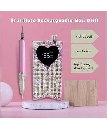 Electric Nail File Heart Shape Electric Nail Drill 35000RPM Nails Milling Cutter Wireless Pedicure Grinder Rechargeable Nail Drilling Machine - Buy Online on GoSupps.com