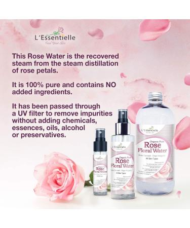Organic Rose Water 100% Pure Natural Alcohol Free Hydrosol Face & Skin Toner with Storage Gift Box - Buy Online on GoSupps.com
