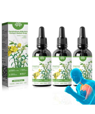 Clearbreath Dendrobium & Mullein Extract Drops Mullein Leaf Extract for Lungs Herbal Lung Health Essence Herbal Body Care Essence Clear Breath Dendrobium Mullein Extract (3 Pcs)