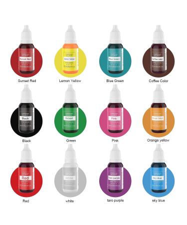 12 Color Food Grade Liquid Food Coloring Set for Cake Decorating - Edible Rainbow Dye for Icing, Fondant, Cookies - Includes Slime Coloring - Decorating Supplies Kit - 0.35 Fl. oz/Bottles - Buy Online on GoSupps.com