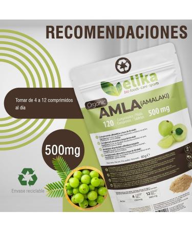 ORGANIC Amla Elikafoods ORGANIC. 120 tablets of 500mg. Strengthens hair and skin. Contains vitamin C minerals and antioxidants. 100% natural vegan and gluten-free. - Buy Online on GoSupps.com