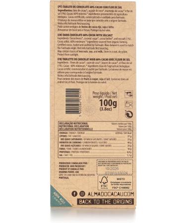  Quinta de Jugais Salted chocolate 60% - 2 x 100g bars - Vegan and Paleo - Made in S o Tom and Pr ncipe - No cane sugar or palm oil - Buy Online on GoSupps.com