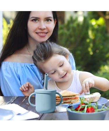Hippywell Silicone Baby Straw Training Cup | Shatterproof Toddler Cup | Non-Slip Handles | 5oz Capacity | Blue | Ideal for Babies 6+ Months - Buy Online on GoSupps.com