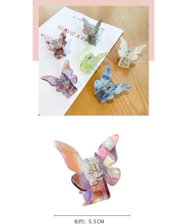 Shop Glitter Butterfly Hair Clips | Marble Leopard Jaw Clips for Women & Girls - Stylish Hair Accessories in Purple - Buy Online on GoSupps.com