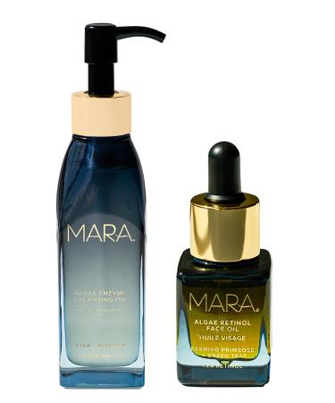 MARA - Algae Enzyme Cleansing Oil + Algae Retinol Face Oil VALUE Bundle | Clean Non-Toxic Plant-Based Skin Care
