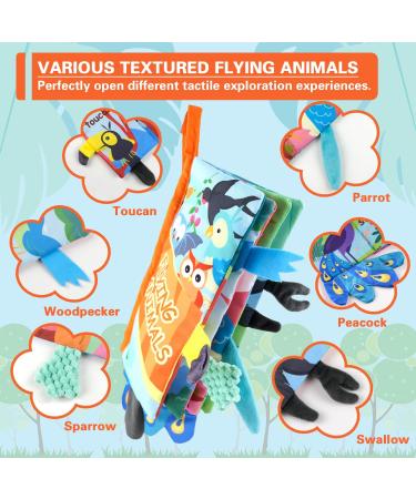 Richgv 3D Fabric Baby Book - Crackling Sounds Flying & Land Animals Perfect Stroller Toy & Quiet Book for 1-Year-Old Girls - Buy Online on GoSupps.com