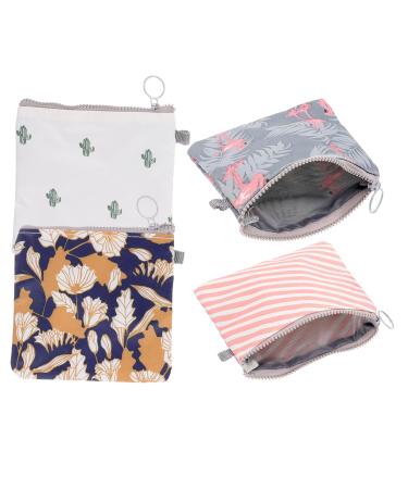 Iwowhero 4 piece of travel menstrual bag period pockets pocket bag tampon bag kit for the first period sanitary napkin storage pocket travel ladies bond girl-pad