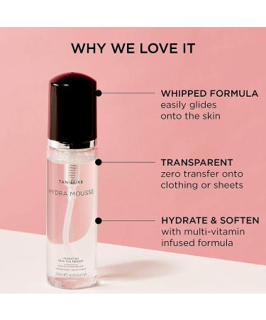 TAN-LUXE Hydra-Mousse 200ml - Hydrating Self-Tan Mousse (Medium/Dark) - Cruelty & Toxin Free - Buy Online on GoSupps.com