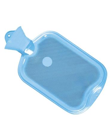 Generic Hot Water Bottle 2 L Rubber Natural Rubber Eco Hot Water Bottle 2 Sides with Slats Light Blue