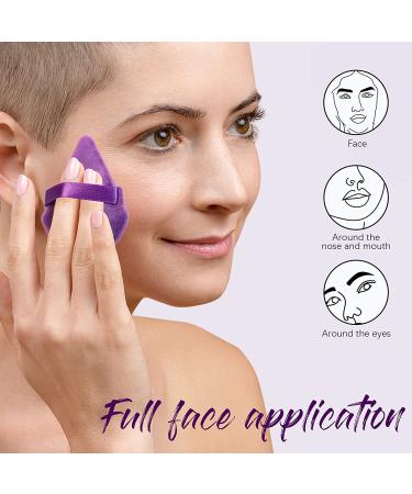BEAKEY 10 Pcs Dark Purple Soft Triangle Powder Puffs - Latex-Free Makeup Puffs for Face & Foundation - Ideal for Setting Powder and Liquid Foundation - Buy Online on GoSupps.com
