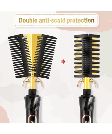 Ten-Tatent Electric Hot Comb Hair Straightener - Anti-Scald Double Sided Ceramic Beard & Hair Straightening Brush - Buy Online on GoSupps.com