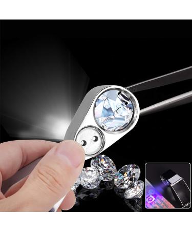 Leffis 40X Jewelers Loupe Magnifier with LED/UV Illumination - Metal Construction, Pocket Size for Jewelry, Gardening, Kids, Stamp, Rock Collecting - Buy Online on GoSupps.com