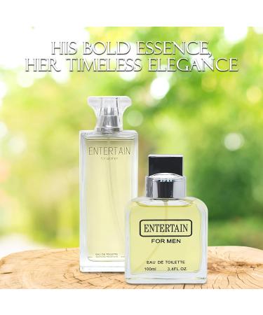 Entertain Couple Set Perfume for Women/Men Eau De Parfum - Amber Floral Jasmine Bourbon Vanilla & Woods Oriental-Floral Women/Men Cologne with a Modern Twist Elegant 100ml Bottle for Best Gift - Buy Online on GoSupps.com