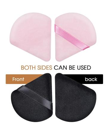 Triangle Makeup Powder Puff - Soft Reusable Velours Sponge Pads (6 Pieces | Pink & Black) | International Shipping - Buy Online on GoSupps.com