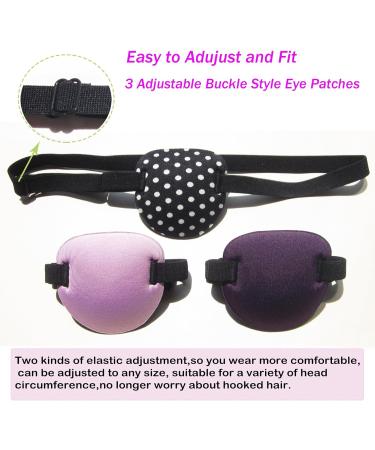 Buy 6 Pcs Medical Eye Patches for Adults & Kids | 3D Soft Adjustable Eye Patches for Lazy Eye - Black Purple & More Colors - Buy Online on GoSupps.com