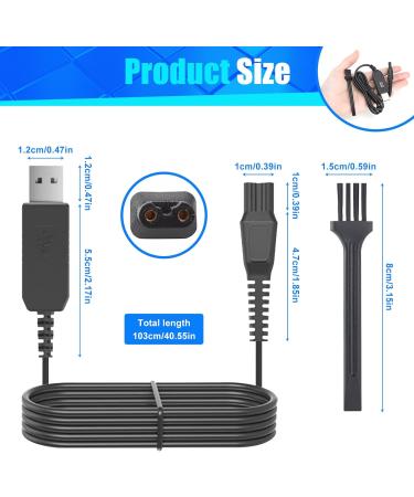 15V Philips Shaver Charger Cable USB Charging Cord Compatible Norelco Series 3000 5000 7000 9000 One Blade QP6650 QP6651 QP6520 QP6510 QP6620 QP6550 QP6530 Beard Trimmer Electric Razor Power Plug - Buy Online on GoSupps.com