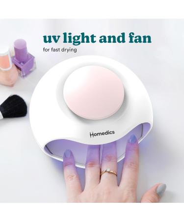 Homedics 2-in-1 Nail Polish Dryer UV Nail Lamp with Fan Sleek Finish in Minutes for Manicure and Pedicure Curing Lamp for Gel Nails Suitable for Use with Regular Nail Polish Gel & Acrylic Nails - Buy Online on GoSupps.com