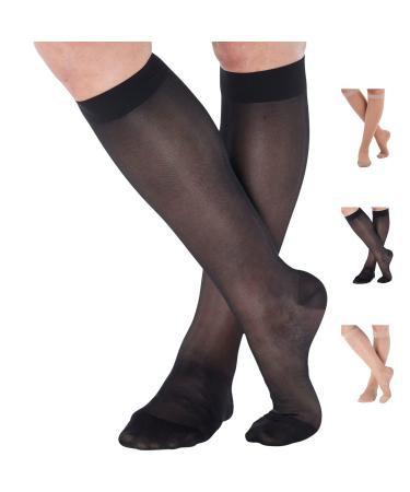 Absolute support elegant compression stockings for women class 2 20-30mmhg - compression socks for varicose veins lymphedema lymphedema lybodema pain relief - support stockings black X -Large XL black - Buy Online on GoSupps.com