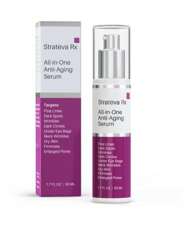 LeVaye Strateva RX Advanced Anti-Aging Serum Vitamin C Niacinamide Natural Retinol Hyaluronic Acid & Peptides Targets Wrinkles Fine Lines Dark Spots Dark Circles & Enlarged Pores