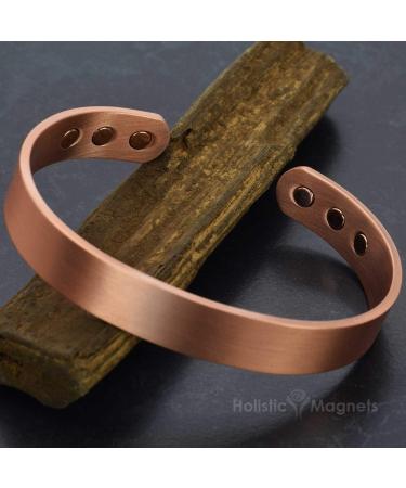 XL Wide Copper Magnetic Bracelet Men Pure Copper Bangle Cuff Holistic Magnetic Band with 6 Strong Neodymium Magnets Adjustable-CB (XL: Wrist 22-24cm/8.6-9.5") - Buy Online on GoSupps.com