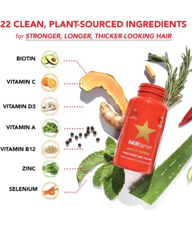 HAIRtamin Vegan Hair Vitamins | 30 Capsules for Faster Hair Growth - Buy Online on GoSupps.com