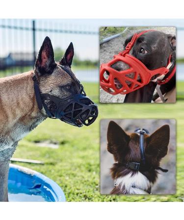 Breathable Dog Muzzle XS - Red Monochrome | Prevent Biting Barking & Chewing | Ideal for Small Medium & Large Aggressive Dogs - Buy Online on GoSupps.com