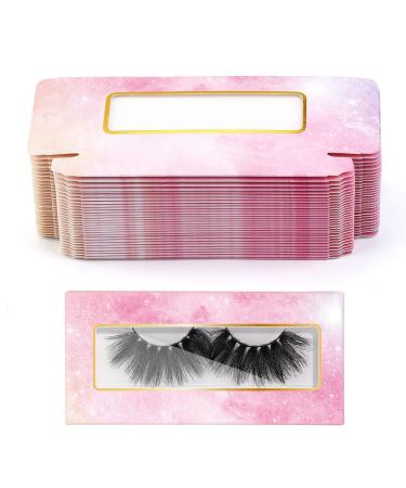 MAGEFY 30 Pieces Eyelashes Packaging Box Empty Eyelash Boxes Lash Box Packaging Glitter Paper Eyelash Storage Box Soft Paper Lash Case (Pink) 30pcs-Pink