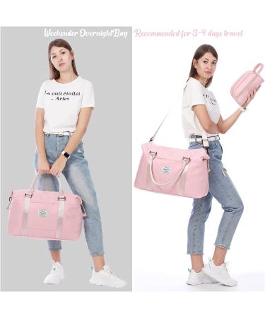 LOVEVOOK Weekender Bag for Women Cute Travel Tote Bag Gym Duffel Bag with Toiletry Bag Carry On Bag Overnight Bag with Wet Pocket Hospital Bag for Labor and Delivery Pink - Buy Online on GoSupps.com