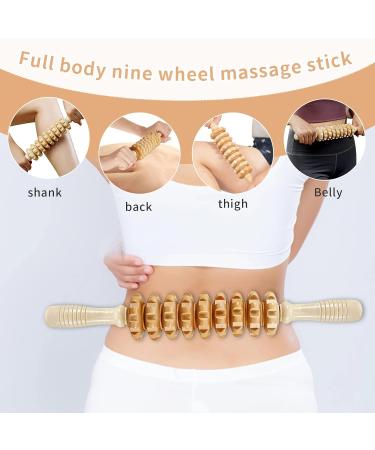 Premium Wood Scooter Massage Set - Gua Sha Board & Massage Cups for Neck Legs & Back Pain Relief - Body-Shaping Massage Solutions (4 Piece) - Buy Online on GoSupps.com