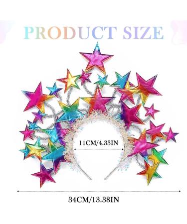 Zoestar Light Up Star Halo Crown Headband LED Stars Goddess Headbands Luminous Carnival Rave Headpiece Sparkly Party Costume Hair Accessories for Women and Girls (Colorful) - Buy Online on GoSupps.com