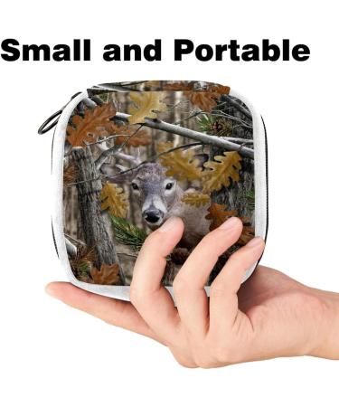 Forest Deer Animal Color Sanitary Napkin Storage Bag - Period Tampon Makeup Pad Pouch 3050 - Buy Online on GoSupps.com