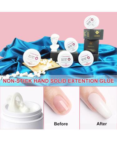 COMODOR Solid Sculpture Gel Nail Extension Set - 2 Pcs 15ml Nude Pink & Transparent Non-Sticky Hand Builder Gel for Nail Art - Buy Online on GoSupps.com