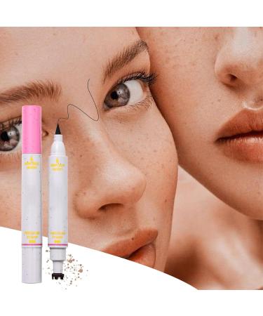  Teksome Freckle Pen Face Stain Pen - 2-in-1 Waterproof Beauty Pen - Faux Freckles and Eyeliner Stencils for Natural Skin Makeup - Buy Online on GoSupps.com