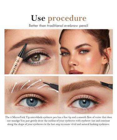 Buy Light Brown Eyebrow Pen - Microblading Smudge-Proof Pencil | Waterproof & Long-Lasting by Aaiffey - Buy Online on GoSupps.com