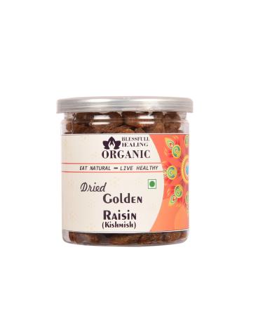 Blessfull Healing Organic Dried Golden Raisin (Kishmish) 300 Gram Airtight Container (Packing May Vary)