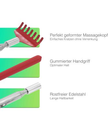 Red Stainless Steel Back Scratcher - Premium Quality for Instant Relief | Shop Internationally - Buy Online on GoSupps.com