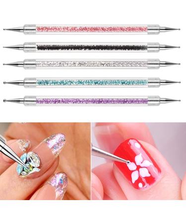 5PCS NATUCE 2 Way Nail Dotting Pen Set for Marbleizing & Nail Art - Rhinestones Gems Picking Tools & Clay Sculpting - Manicure Dot Tool - Buy Online on GoSupps.com