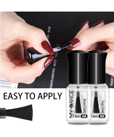 Quick Dry Top Coat & Base Coat Set - Long Lasting High Shine Glossy Nail Varnish - 1.00 ml (Pack of 1) - Buy Online on GoSupps.com