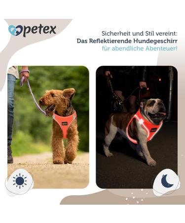 Petex Dog Harness for Small & Medium Dogs - TUV Tested Air Mesh Reflective & Breathable - Neon Orange XS - Made in Europe - Buy Online on GoSupps.com