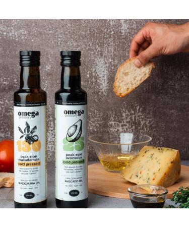Omega Pressery Extra Virgin Avocado Oil - 250ml | Cold Pressed Unrefined Unblended | Bottled in UK | 100% Natural & Pure Avocado Cooking Oil | Used for Cooking Salad Dressing & Roasting - Buy Online on GoSupps.com