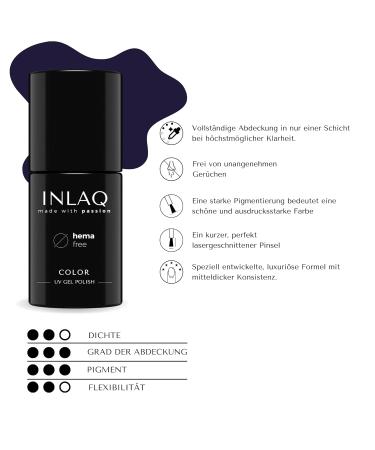 INLAQ HEMA Free UV Nail Polish - Stormy Blue 6 ml | Gel Nail Polish without HEMA | UV LED Colors - Buy Online on GoSupps.com