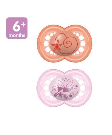 MAM Original Baby Pacifier Nipple Shape Helps Promote Healthy Oral Development Sterilizer Case 2 Pack 6-16 Months Pearl/Girl Pearl Girl - Buy Online on GoSupps.com