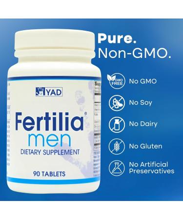 Fertilia Men Men s Fertility Support - Pre-Conception Supplement with L-Carnitine Zinc & Antioxidants Non-GMO Gluten-Free Dairy-Free - 90 Tablets 3 Month Supply - Buy Online on GoSupps.com