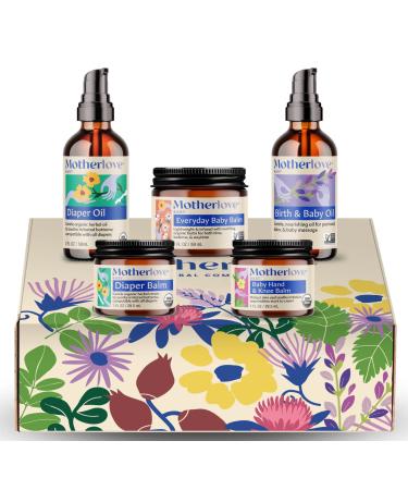 Motherlove Baby Body Care Gift Box Clean Body Care for Newborns Infants & Toddlers Baby Shower Gift & Nursery Essential