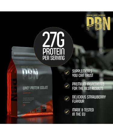 PBN Premium Body Nutrition Whey Isolate Protein Powder Strawberry Flavor 33 Servings 1 kg - Buy Online on GoSupps.com