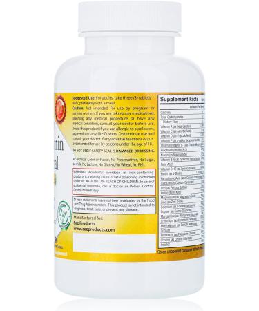 Saz Whole Foods Multivitamin with Probiotics for Women & Men - 90 Tablets - Vitamin & Mineral Supplement with Probiotics, Vitamin A, B-Complex, C, D3 & Zinc - Buy Online on GoSupps.com