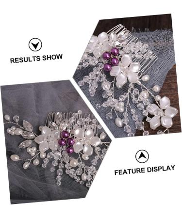 DOITOOL 1pc Braided Flower Comb Hair Accessory for Women Hair Jewels for Women Flower Hair Accessories Pearl Hair Barrettes To Weave Bride Wire White The Side Hair Comb - Buy Online on GoSupps.com