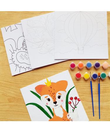 Aosemili Acrylic Paint Set for Kids - Includes 4 Pre-Stenciled Canvas Panels, 12 Paints, 2 Brushes - Perfect for Girls, Boys, and Beginners - Buy Online on GoSupps.com