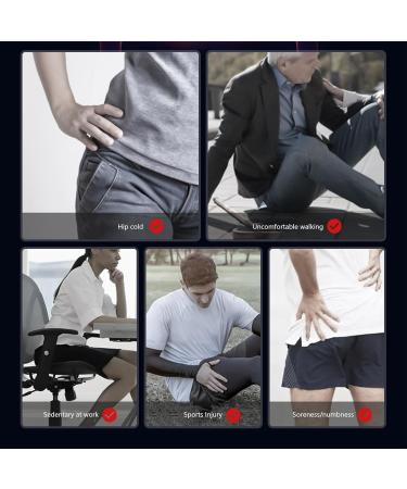 Heating Hip Bandage with 3 Vibration Modes | Adjustable Thigh Hot Compress for Pain Relief & Support - Buy Online on GoSupps.com